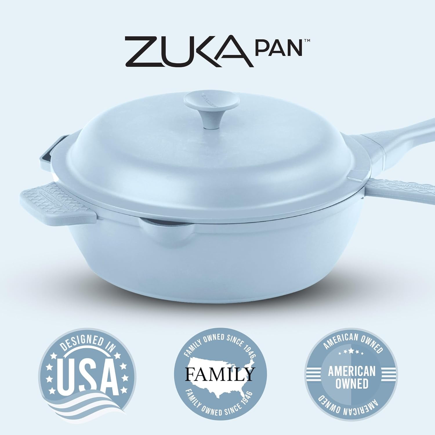 ZUKA Ceramic Pan by Granitestone, 10 in 1 Ceramic Deep Frying Pans Set with Steamer, Large Saute Pan with Lid, Everyday Skillet, Non Toxic Pans for Cooking, Nonstick, Induction Oven & Dishwasher Safe