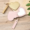 thumbnail image 6 of Shoreew Love Heart Shape Makeup Mirror Waterproof Faux Leather Vanity Mirror Keychain Portable Travel Women Handheld Cosmetic Mirror Bag Pendant, 6 of 7