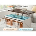 thumbnail image 6 of EnHomee 47.2"Lift Top Coffee Table with Storage White Coffee Table with Multiple-Functional Storage & Sliding Doors,Center Table for Living Room, 6 of 9