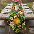 thumbnail image 6 of Tropical Botanical Table Runner Linen Burlap Table Runner 70 Inches Long Summer Monstera Leaf Pineapples Floral Boho Dresser Scarves for Kitchen Island Coffee Dining Room Party Holiday Decor 13"x70", 6 of 8