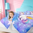 thumbnail image 4 of meiyoeat Kawaii Rainbow Unicorn 7 Pieces Full Size Bedding Sets For Girls,Colorful Cute Stars Print Full Size Bed in a Bag For Kids,Colorful Stars Reversible, 4 of 7