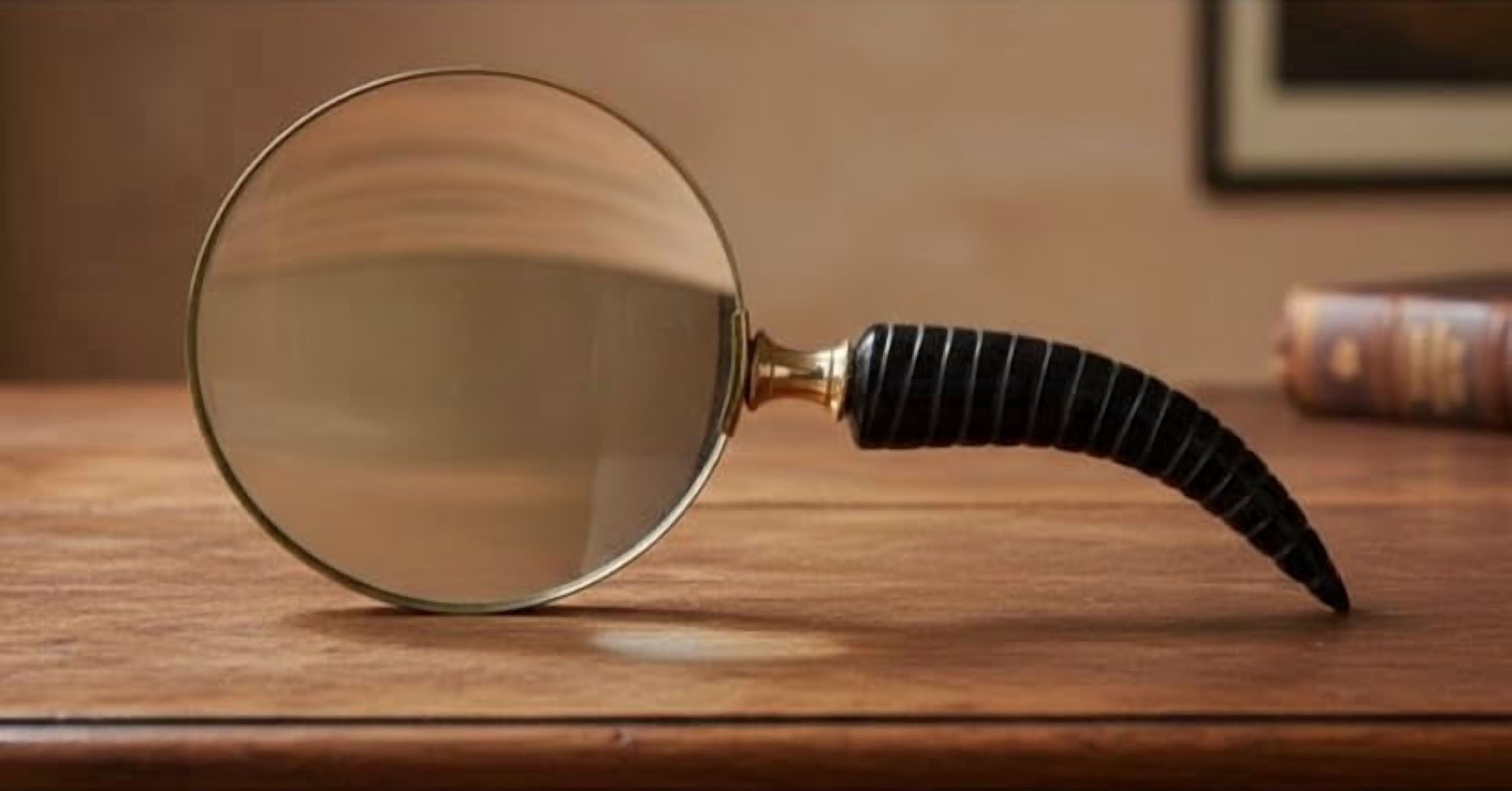Maritime treasures Handheld Magnifying Glass with Handle | Large Clear Glass Lens for Reading, Fine Print, Books & Documents | Classic Brass Finish Desk & Hand Magnifier