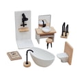 thumbnail image 3 of Juego de baño para casa de muñecas 1/12, regalos de San Valentín para niños, lavabo de simulación clásico, bañera, modelo de inodoro, muebles en, 3 of 9