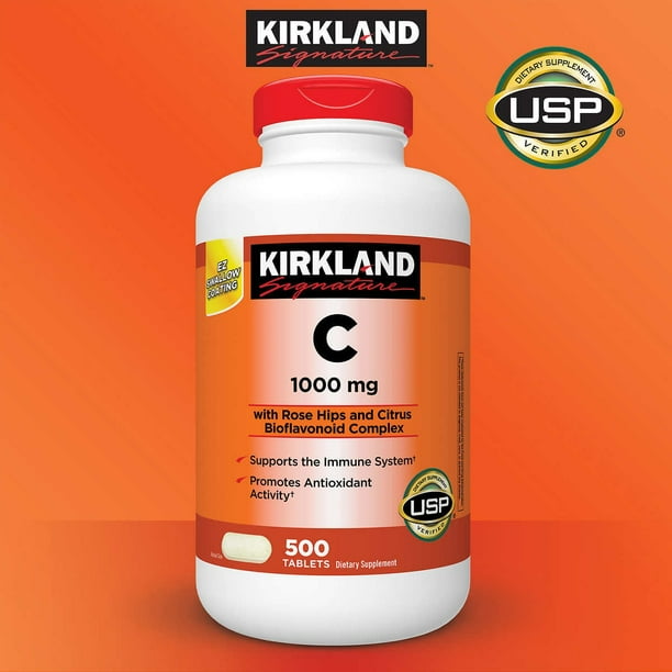 Vitamin C 1000mg Antioxidant 500 Tablets With Rose Hips And Citrus Bioflavonoid Complex Walmart Com