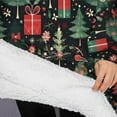 thumbnail image 3 of Oversized Wearable Blanket Hoodie,Dark Christmas Tree and Gift Pattern Sherpa Blanket Hoodie with Super Pockets,Super Warm Fuzzy Pullover for Women & Men, 3 of 6