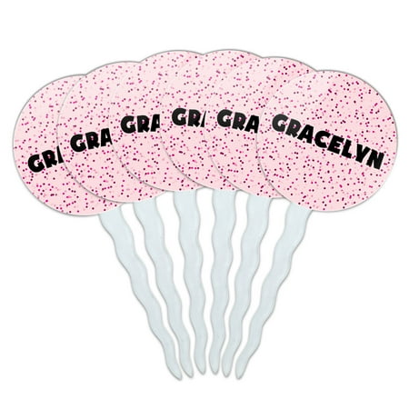 Pink Speks Gracelyn Cupcake Picks Toppers Set of 6 Pink Speckles Pink Speks Gracelyn Cupcake Picks Toppers Set of 6 Pink Speckles