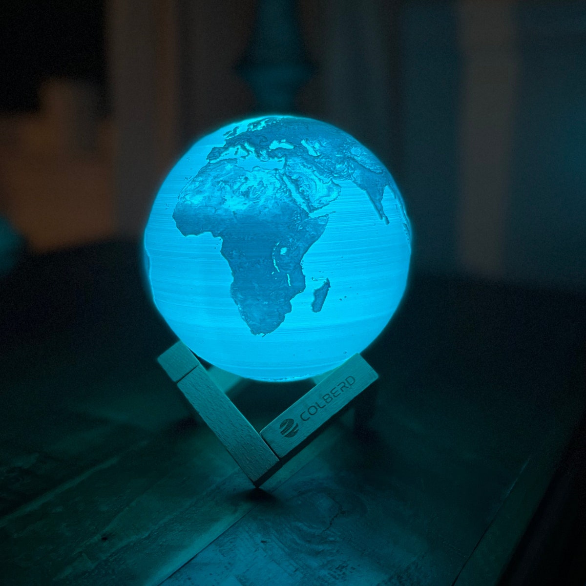 Earth Lamp with 16 Colors (Real NASA images) Globe Lamp 3D Printed Desk Lamp Earth Night