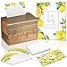thumbnail image 3 of Recipe Box With Cards And Dividers - 4x6 Lemon Themed Recipe Cards, Covers, Dividers & Blank Book To Write In - Large Wooden Recipe Card Holder Set For Mom, Bridal Shower, Wedding and Christmas, 3 of 4