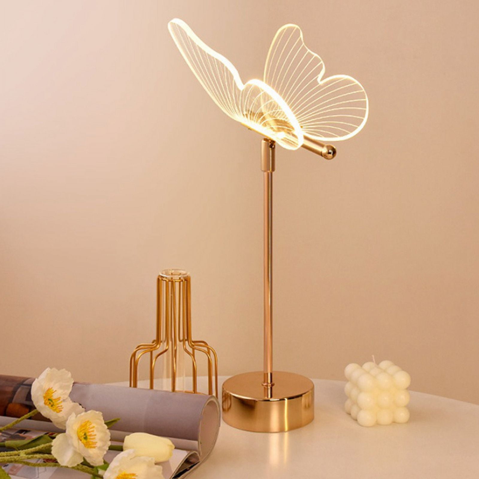 2026New Butterfly Table Lamp USB Rechargeable, Nordic Style Night Light for Bedroom Living Room Desk Decor
