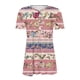 thumbnail image 2 of TaTaai Women's Printed Pullover Top, Soft Breathable Cotton, Loose Fit, Short Sleeve V-Neck, Ruching Buttons, Casual Daily Office Outings Spring Summer Multi-Color Gift, 2 of 5