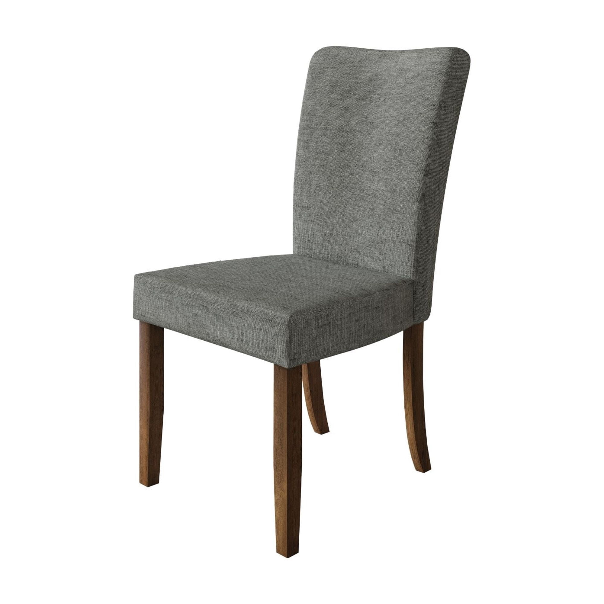 Home Design Lubec Dining Chair (Set of 2), Gray, Roll-back design, Button-tufted back, Padded seat, Comfortable seating, Sturdy frame, Modern style, Durable construction