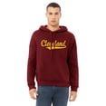thumbnail image 2 of Daxton Adult Unisex Pullover USA Cities State Script Hoodie Fleece Sweatshirt, Cleveland Burgundy Gold, 2XL, 2 of 2