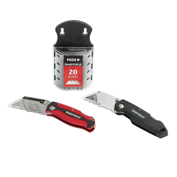 Sheffield 2 Piece Folding Lock back Knife With 20 Replacement Blades