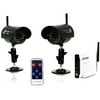Astak CM-918T2 900 Mhz 2 Camera Set, CMOS, Night Vision, Indoor/Outdoor, Wireless, Receiver and Remote Control