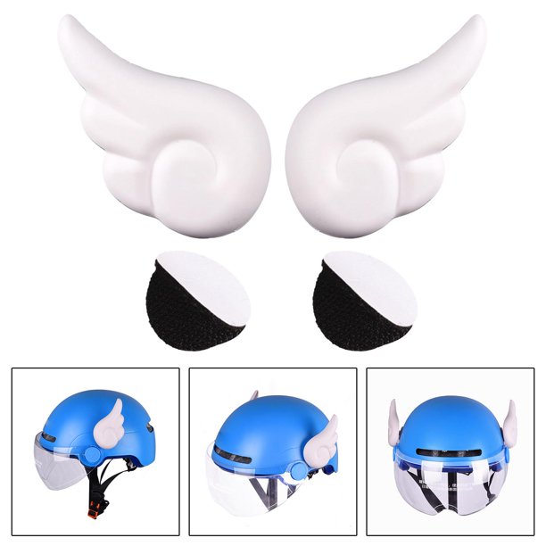 2 piez casco con ángel con accesorio adhesiva, decoración uversal para casco, apto para , scooter, casco de snowboard Blanco Baoblaze Cascos Angel Wing