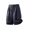thumbnail image 3 of Casual Elastic Waist Straight Leg Shorts Summer Beach Blend Lightweight Comfortable Solid Color Loose Fit, 3 of 4