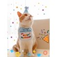 thumbnail image 5 of Pañuelo azul para mascotas - Mini perros y gatos - Bufandas y gorro para fiestas - Disfraz de cumpleaños para mascotas - Accesorios, 5 of 5
