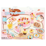Mundo Toys Pretend Birthday Cake Play Food Set, 75-Piece Pink Cutting Cake Set, Ages 3+