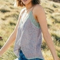 thumbnail image 2 of Scyoekwg Tank Tops for Women Loose Summer Solid Color Casual Basic Sling V-Neck Lace Camisole Camisole Sleeveless Tank Tops Shirts (Green,L), 2 of 4
