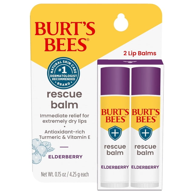 Bálsamo Labial Burt's Bees Natural con Cera de Abeja y Bayas de Saúco Antioxidantes, Morado