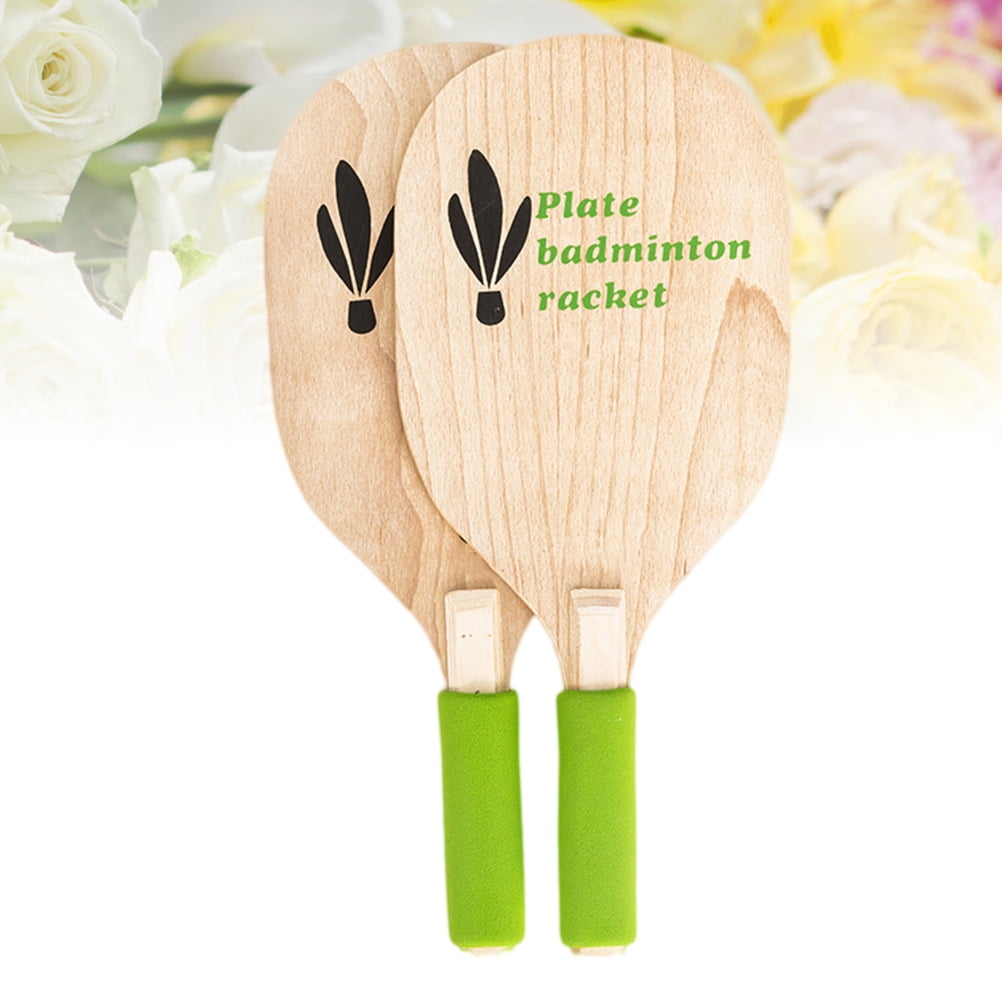 Worgeous 2PCS/Set Wooden White Maple Wooden Badminton Racket Beach Racquet