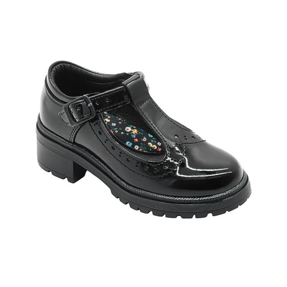 Zapato Escolar Bambino Para Niña Hebilla Charol Negro negro 22