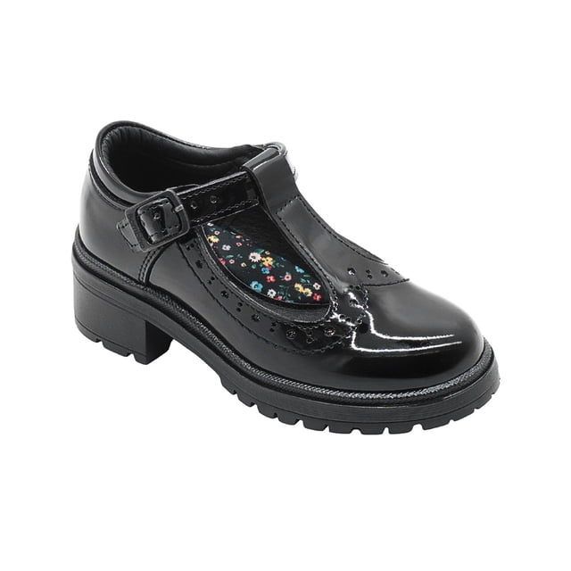 Zapato Escolar Bambino Para Niña Hebilla Charol Negro negro 22