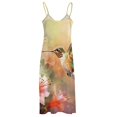 thumbnail image 5 of Flower Hummingbird Design Sleeveless Dress Woman Fashion Long Dresses Women's Summer Suit Dress 2025, 5 of 7