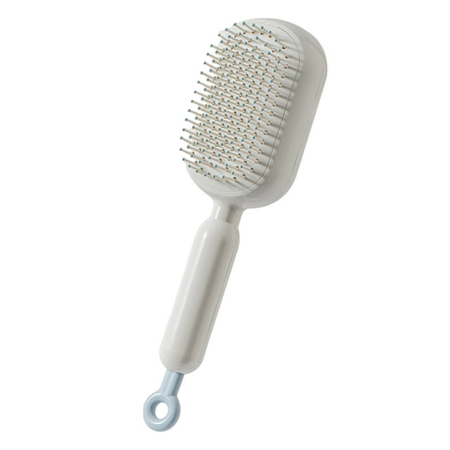 Guardurnaity Cepillos de masaje antiestáticos con mango autolimpiable, cojín masajeador para el cabello, peines rizadores, ideales para el hogar y Cuidado del cabello blanco