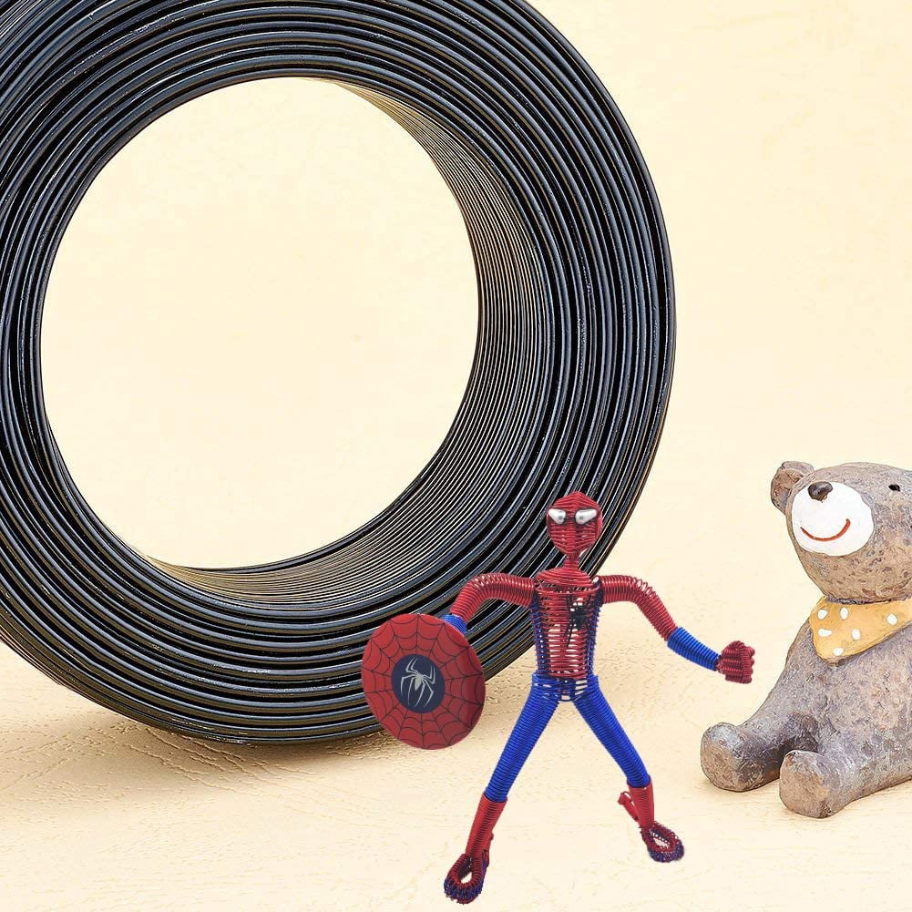500 g Anodized Aluminum Wire Bendable Metal Craft Wire Flexible Craft Wire for Beading Jewelry Craft Making Black 18 Gauge 1.0mm 200m/500g(656.1 Feet/500g)