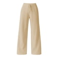 thumbnail image 4 of Dxzfnsa Women's Wide Leg Sweatpants Casual Solid Color Straight Leg Sweat Pants Womens Soft Drawstring Elastic Pants with Pockets, 4 of 6