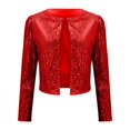thumbnail image 6 of Women's Round Neck Sequin Jacket, Long Sleeve Open Front Cardigan, Sparkly Short Coat, Glitter Evening Cover-Up, Dressy Casual Jacket, Holiday Party Wear, Shimmery Top Layer Red, 6 of 9