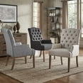 thumbnail image 3 of iNSPIRE Q Benchwright Premium Tufted Linen Dining Arm Chair by  Artisan, 3 of 5