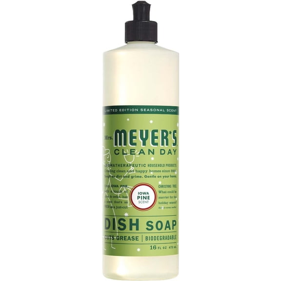 Mrs. Meyer's Clean Day Liquid Dish Soap, Iowa Pine Scent, 16 Fl Oz Bottle