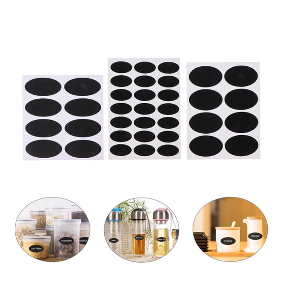 BESTYASH 148-Piece Black Oval Paper Jam Pot Labels for Friends - Easy to Use and Stylish