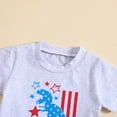 thumbnail image 5 of 4th of July Baby Boy Outfit Short Sleeved Cartoon Print Top with Solid Color Shorts Set 2 Piece Toddler Boys Summer Clothes, 5 of 6