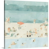 Great Big Canvas "Sea Glass Sandbar II"  by Emma Scarvey Peach Gray coastal  Wrapped Canvas Print Wall Artwork