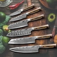 thumbnail image 5 of 7-Piece Professional Japanese Kitchen Knife Set, Damascus Laser High Carbon Steel with Covers for Home & Restaurant Use, 5 of 8