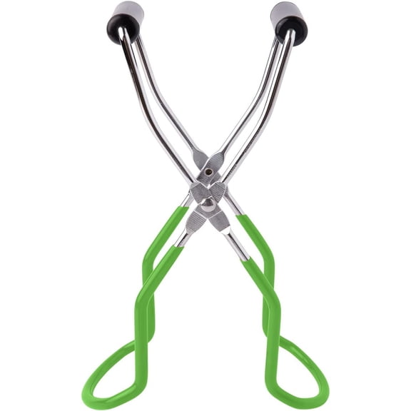 Canning Jar Lifter Tongs Stainless Steel Jar Lifter with Grip Handle for Home Kitchen (Green)