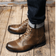 thumbnail image 2 of 2022 botas de hombre otoño exquisita cremallera tobillo hecho a mano punta redonda zapatos de tacón bajo hombres moda cuero conciso ocio diseño botas Tan Jianjun unisex, 2 of 2