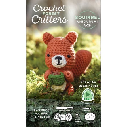 Forest Animals Crochet Amigurumi Kits Crochet Forest Critters Amigurumi Kit Squirrel: Everything You Need Is Included: 100%-Cotton Yarn, Crochet Hook, Stitch , Book 3, (Hardcover)