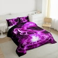 thumbnail image 3 of Homewish Rustic Western Dragon Queen Comforter Set,Cartoon Fantasy Theme Bedding Sets,Purple Black Bedding Comforter Set For Boys Kids,Ultra Soft Home Decor Reversible,3 Pieces, 3 of 8