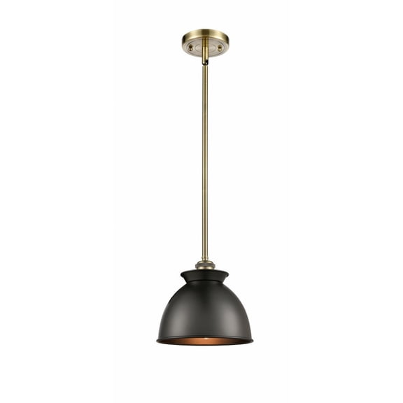 Innovations Lighting  Adirondack - 1 Light 8" Mini Pendant Antique Brass/Matte Black