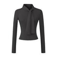 thumbnail image 4 of Blmnix Ladies Fall Tops Gray Cotton Turtleneck Fitted Fall Tops for Women Business Casual Long Sleeve Clothes, 4 of 7