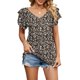 thumbnail image 1 of Camiseta informal para mujer camisetas de manga corta con cuello en V suave para ir de compras (rosa XXL) FLhrweasw Para estrenar, 1 of 7