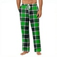 thumbnail image 2 of CharmCyan Mens Plaid Pajama Pants Soft Flannel Lounge Sleepwear Elastic Waistband Drawstring Loose Fit Trousers Relaxed Homewear Green L, 2 of 2