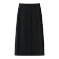 thumbnail image 3 of Women'S Gray Suit Skirt 2023 New High Waist Bodycon Pencil Midi Slit Back Elegant Office Wear Autumn Fashion Straight Design, 3 of 6