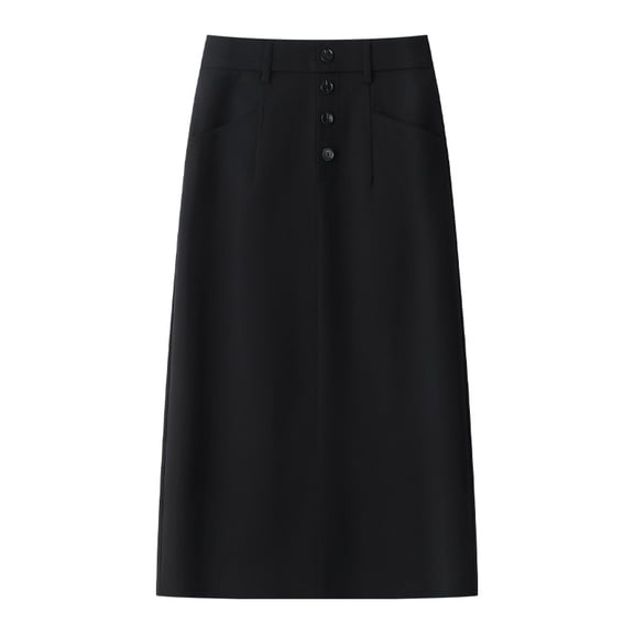 Women'S Gray Suit Skirt 2023 New High Waist Bodycon Pencil Midi Slit Back Elegant Office Wear Autumn Fashion Straight Design