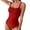 Red, variant on Hontri Slimming Swimsuits for Women Clearance! Women's Solid Color Pleated Suspender Fashionable Swimsuit Black L