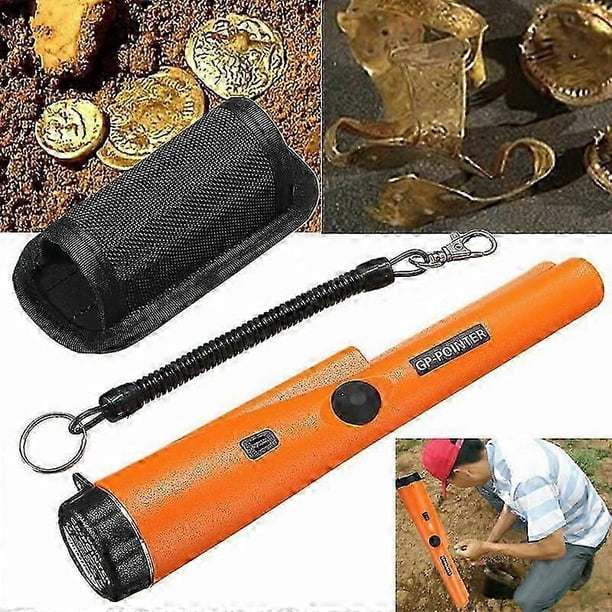 Portable Metal Detector, 360 Scanning Metal Detector, IP66 Waterproof Metal Pointer with Built-in LED Indicator/Alarm Light/9V Battery, for Hunting Go
